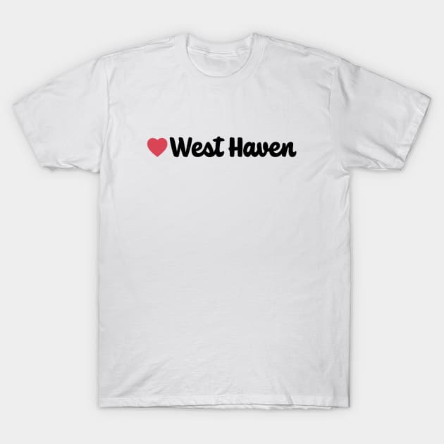 West Haven Heart Script T-Shirt by modeoftravel